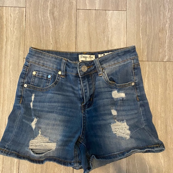 Indigo Rein Pants - Indigo Rein Womens Blue Jean Denim Shorts Distressed Size 3 Mid-Rise